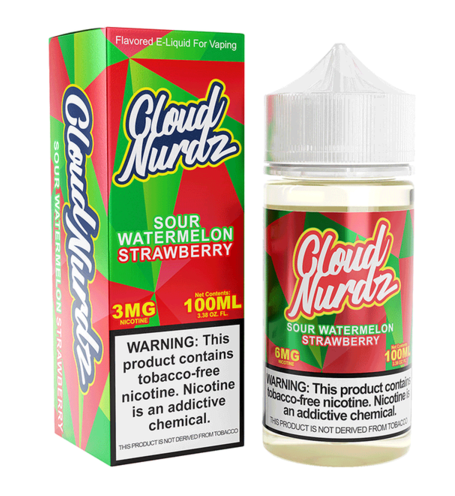 CLOUD NURDZ E-LIQUID SOUR WATERMELON STRAWBERRY - 100ML