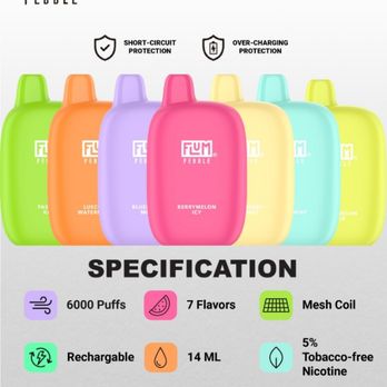 FLUM PEBBLE  DISPOSABLE - 6000 PUFFS